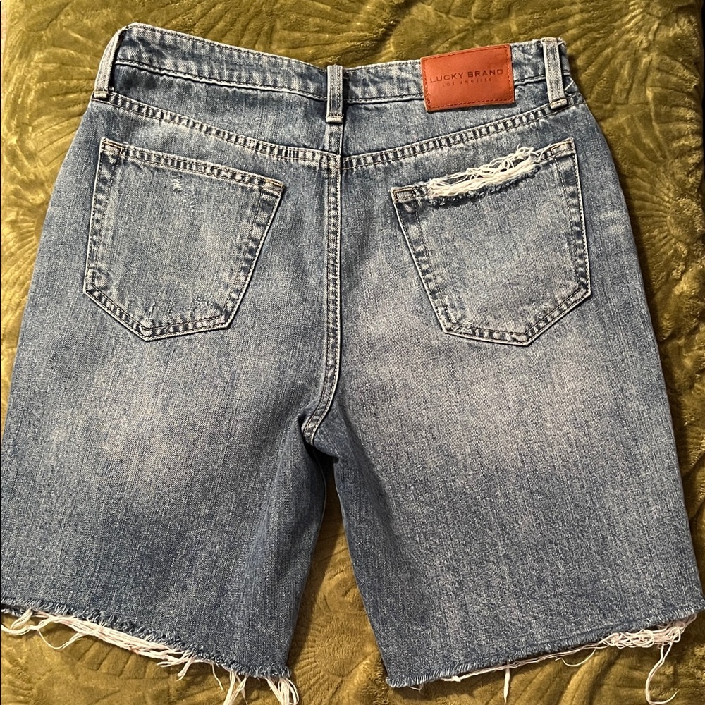 Lucky Brand Light Blue Distressed Denim Cutoff Shorts - Picture 3 of 4